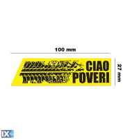 ΑΥΤΟΚΟΛΛΗΤΟ ''CIAO POVERI'' ΚΙΤΡΙΝΟ 100x27mm SIMONI RACING - 1 ΤΕΜ.